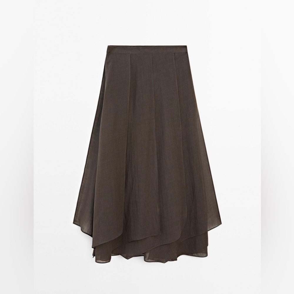 Massimo Dutti Brown Layered Skirt